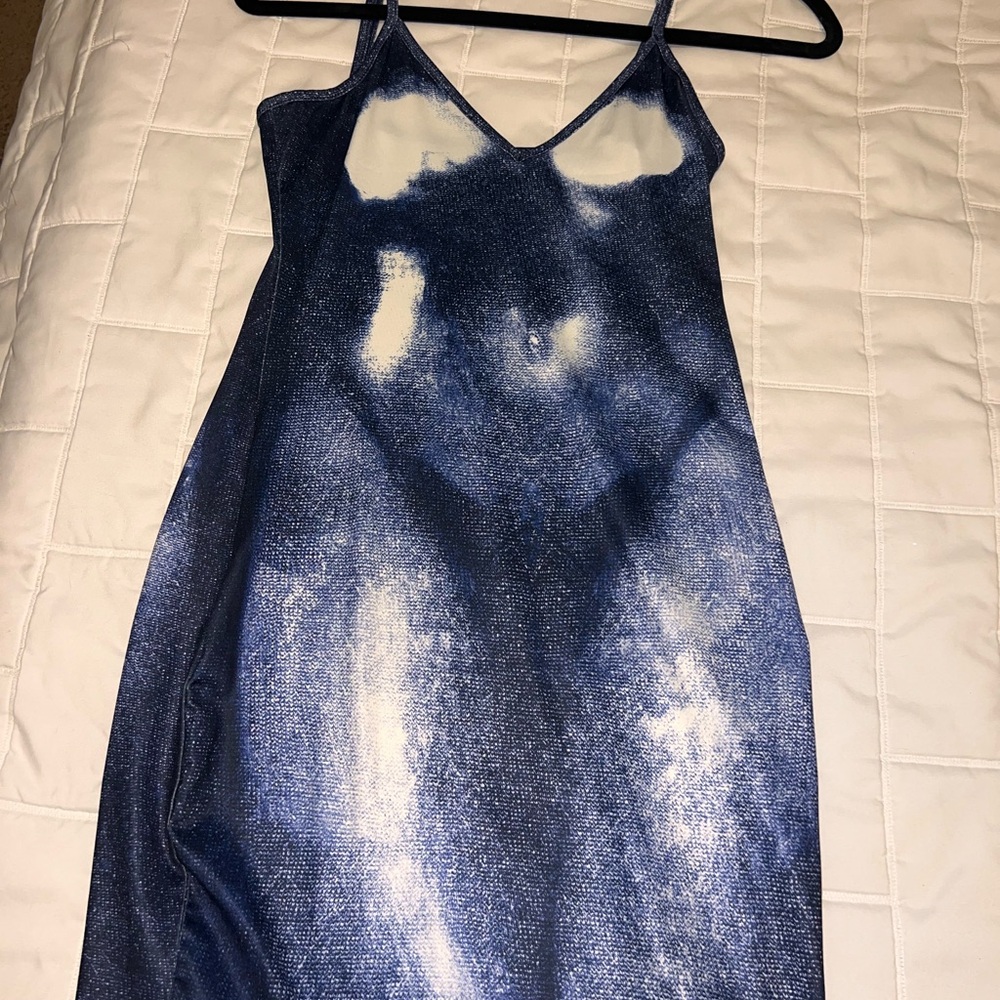 Mini satin body dress. Very fitted and comfortable .